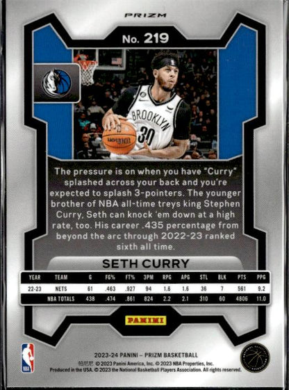 2023-24 Panini Prizm Seth Curry Prizms Red White and Blue