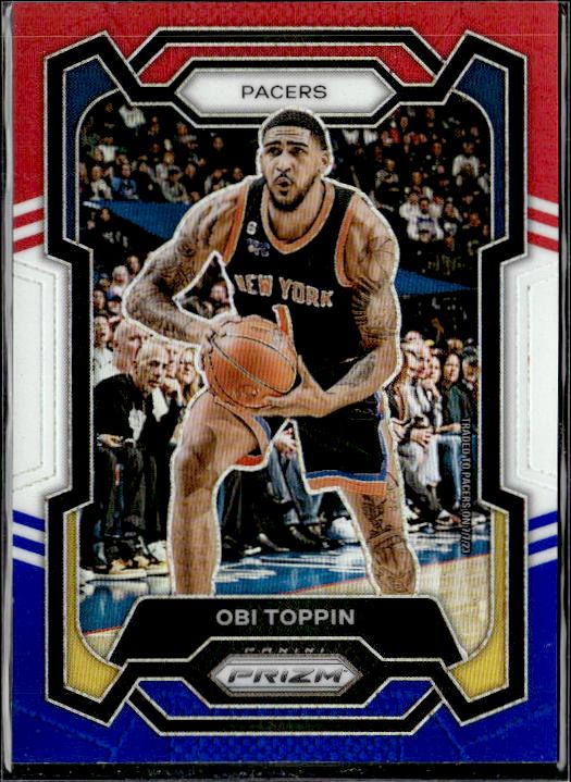 2023-24 Panini Prizm #249 Obi Toppin Prizms Red White and Blue