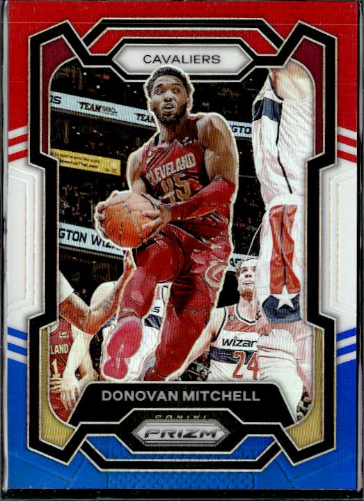 2023-24 Panini Prizm #43 Donovan Mitchell Prizms Blue Wave