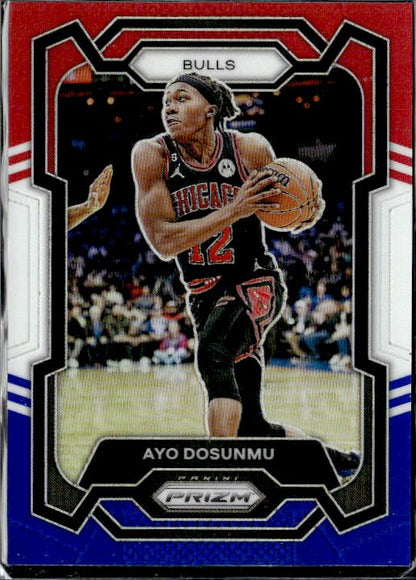 2023-24 Panini Prizm #275 Ayo Dosunmu Prizms Red White and Blue