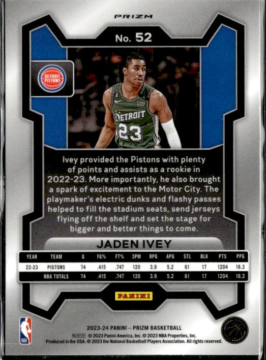 2023-24 Panini Prizm #52 Jaden Ivey Prizms Red White and Blue