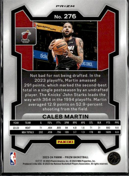 2023-24 Panini Prizm #276 Caleb Martin Prizms Red White and Blue