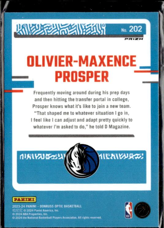 2023-24 Donruss Optic #202 Olivier-Maxence Prosper #202 Holo