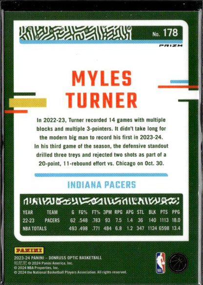 2023-24 Donruss Optic #178 Mykles Turner #178 Holo