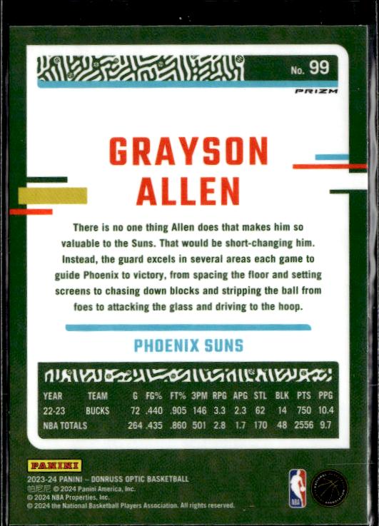 2023-24 Donruss Optic #99 Grayson Allen Holo