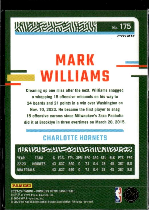 2023-24 Donruss Optic #175 Mark Williams Holo