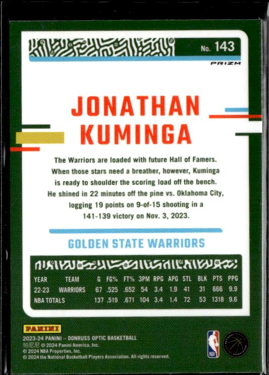 2023-24 Donruss Optic #143 Jonathan Kumingo Holo