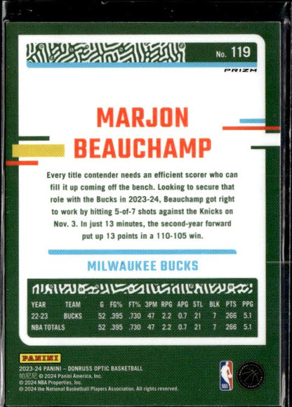 2023-24 Donruss Optic #119 Marjon Beauchamp Holo