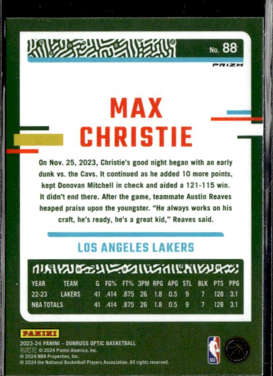 2023-24 Donruss Optic #88 Max Christie #88 Holo