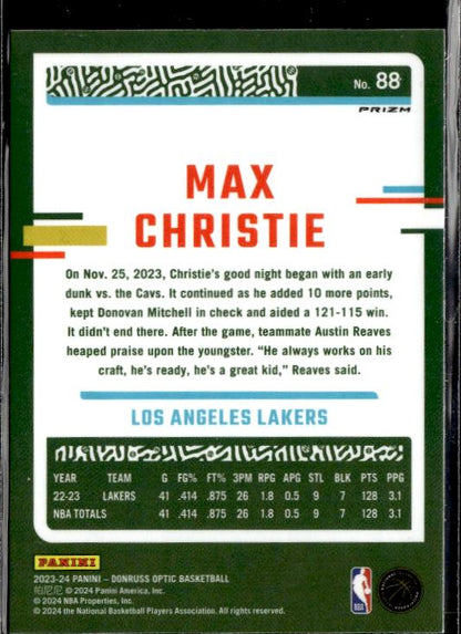 2023-24 Donruss Optic #88 Max Christie #88 Holo