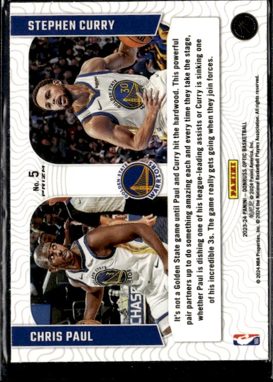 2023-24 Donruss Optic #5 Chris Paul & Stephen Curry Optical Illusions Purple