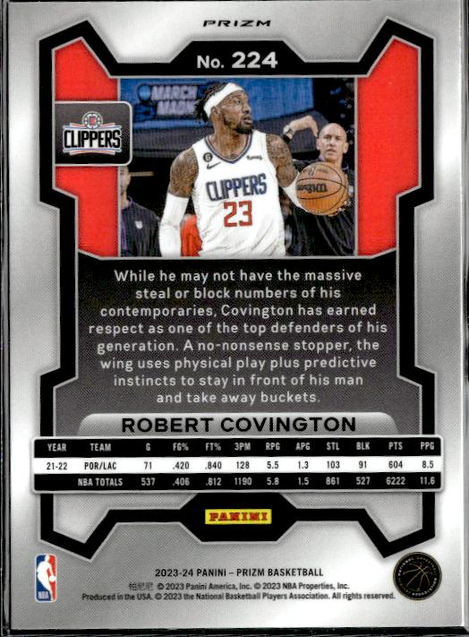 2023-24 Panini Prizm #224 Robert Covington Prizms Red Ice