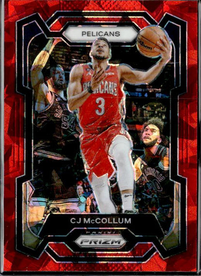 2023-24 Panini Prizm #114 CJ McCollum Prizms Red Ice