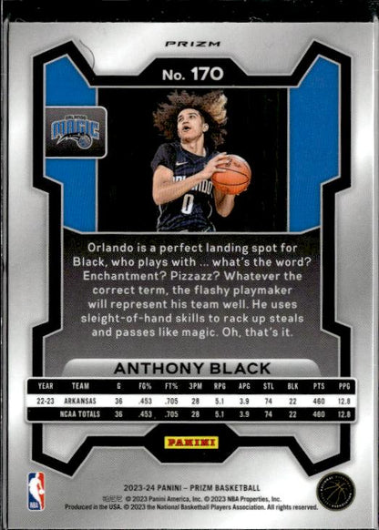 2023-24 Panini Prizm #170 Anthony Black Prizms Pink Ice