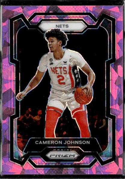 2023-24 Panini Prizm #222 Cameron Johnson Prizms Pink Ice