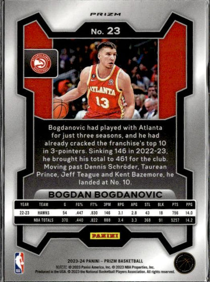 2023-24 Panini Prizm #23 Bogdan Bogdanovic Prizms Pink Ice