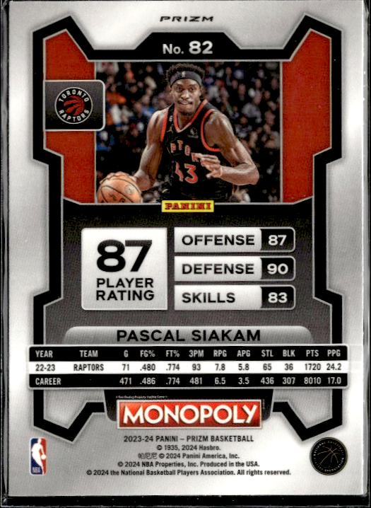 2023-24 Panini Prizm Monopoly #187 K.J. McDaniels #187 Purple