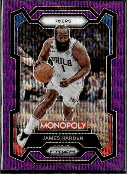 2023-24 Panini Prizm Monopoly #67 James Harden Purple