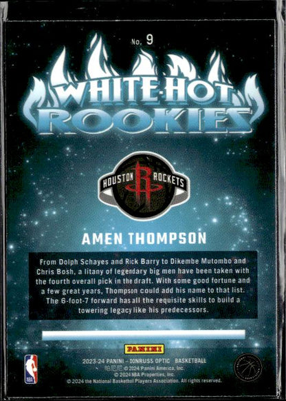 2023-24 Donruss Optic #9 Amen Thompson #9 White Hot Rookies