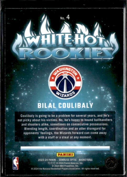 2023-24 Donruss Optic #4 Bilal Coulibaly #4 White Hot Rookies