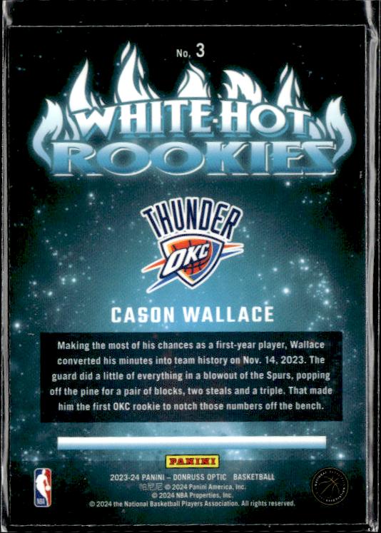 2023-24 Donruss Optic #3 Cason Wallace White Hot Rookies