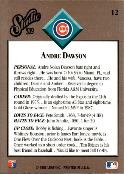 1992 Studio #12 Andre Dawson