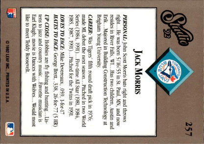 1992 Studio #257 Jack Morris