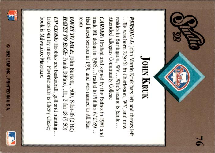 1992 Studio #76 John Kruk