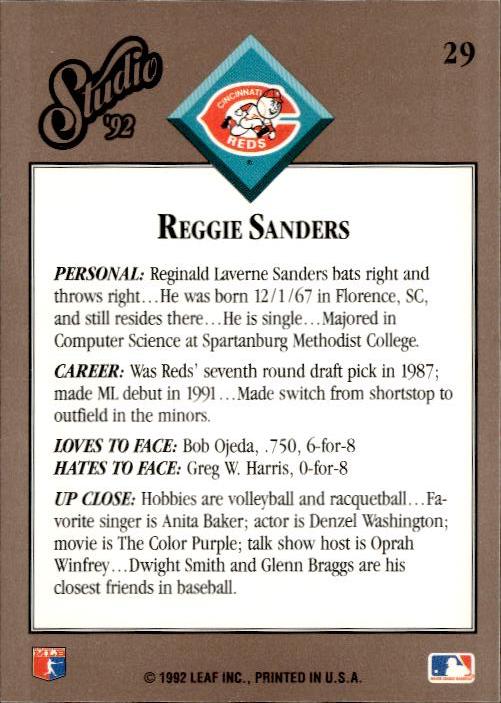 1992 Studio #29 Reggie Sanders