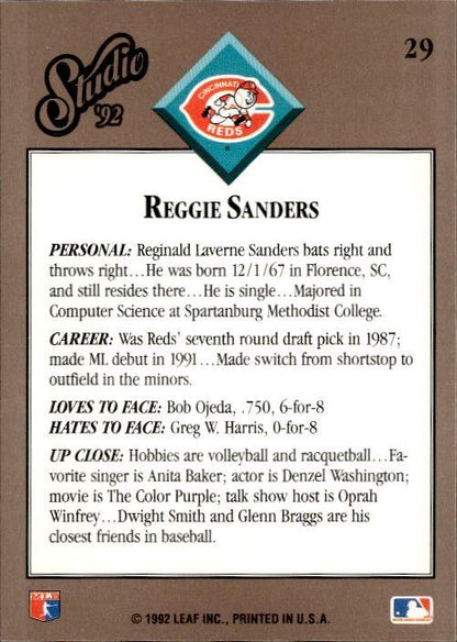 1992 Studio #29 Reggie Sanders