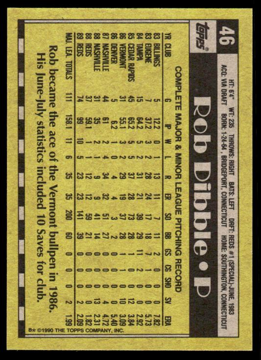 1990 Topps #46 Rob Dibble