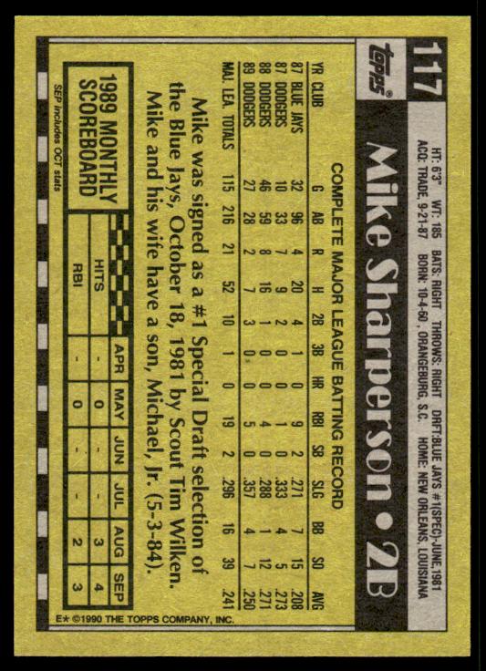 1990 Topps #117 Mike Sharperson