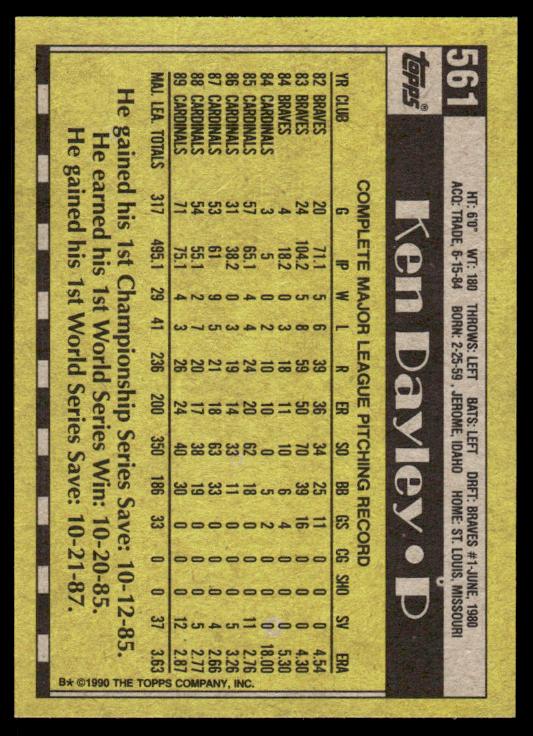 1990 Topps #561 Ken Dayley