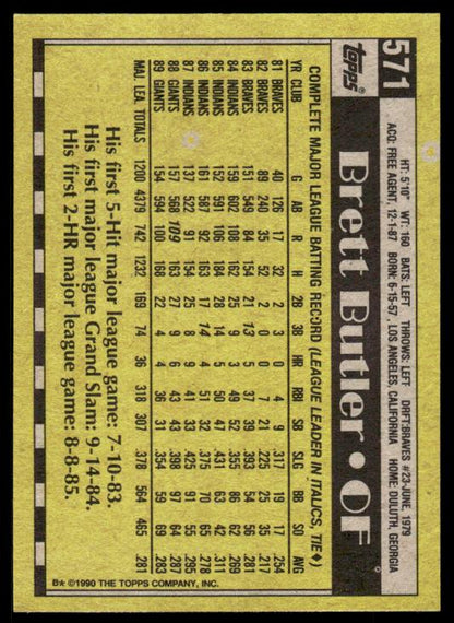 1990 Topps #571 Brett Butler