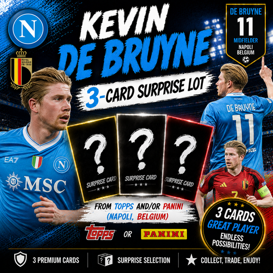 KEVIN DE BRUYNE - 3-Card Soccer Surprise Lot - (Napoli, Belgium)