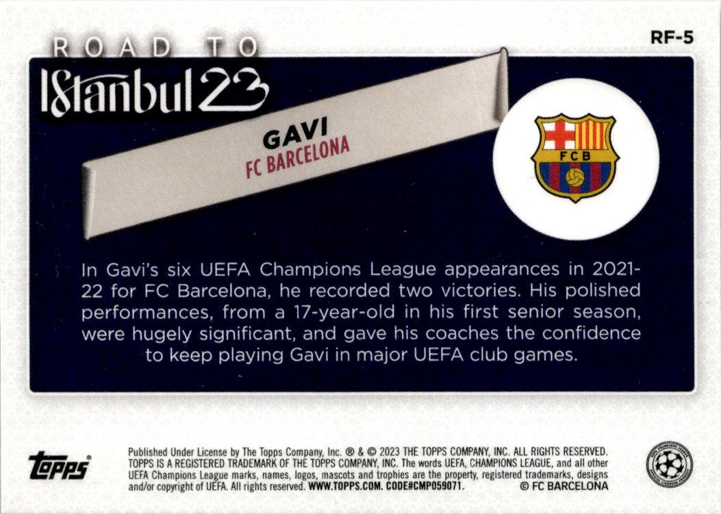 2022-23 Topps UEFA Club Competitions Gavi Road to the Final #RF-5 FC Barcelona