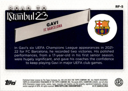 2022-23 Topps UEFA Club Competitions Gavi Road to the Final #RF-5 FC Barcelona