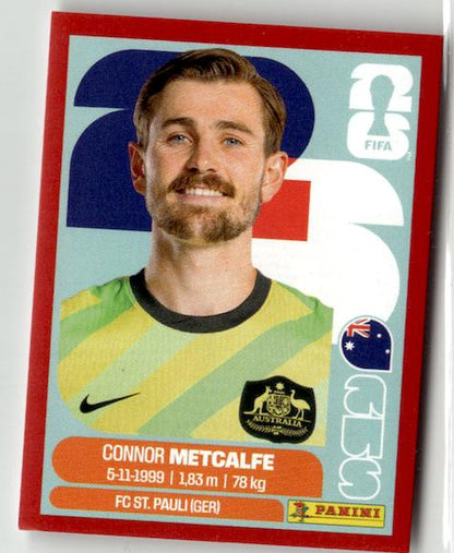 2026 Panini FIFA World Cup Stickers Connor Metcalfe Red #AUS15 Australia