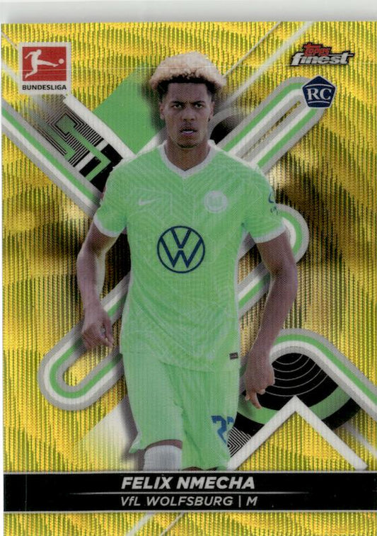 2021-22 Finest Bundesliga Felix Nmecha Yellow Refractor #144 VfL Wolfsburg /350