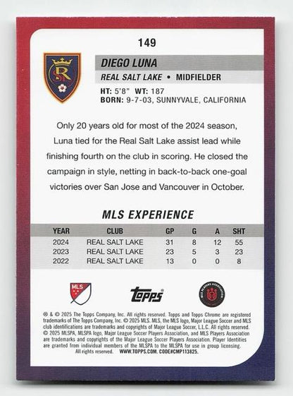 2025 Topps Chrome MLS Diego Luna #149 Real Salt Lake