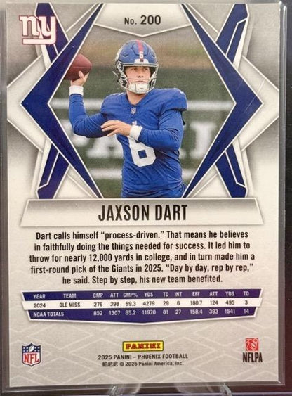 2025 Panini Phoenix Jaxson Dart #200 New York Giants