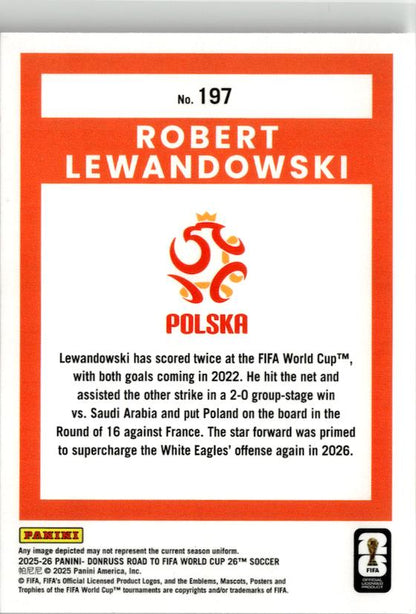 2025-26 Donruss Road to FIFA World Cup Robert Lewandowski #197 Poland