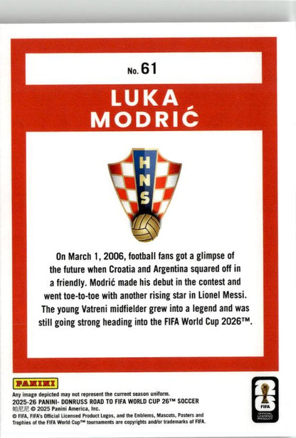 2025-26 Donruss Road to FIFA World Cup Luka Modric #61 Croatia