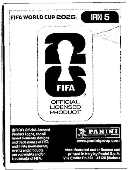 2026 Panini FIFA World Cup Stickers Shojae Khalilzadeh #IRN6 Iran