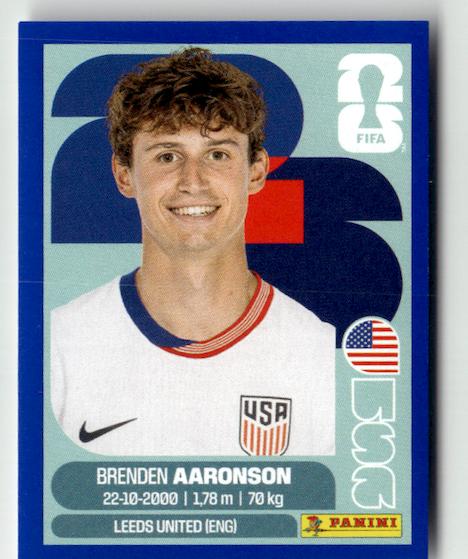2026 Panini FIFA World Cup Stickers Brenden Aaronson #USA17 USA