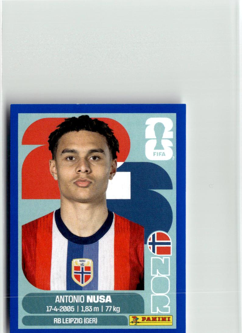 2026 Panini FIFA World Cup Stickers Antonio Nusa Blue #NOR19 Norway
