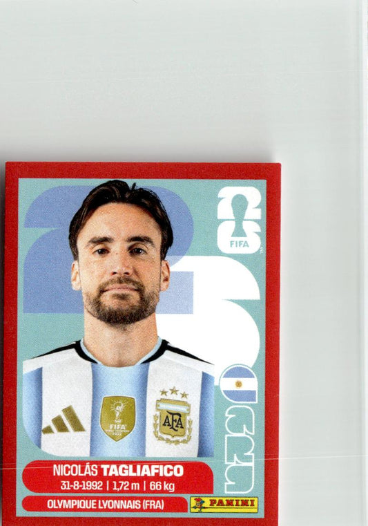 2026 Panini FIFA World Cup Stickers Nicolas Tagliafico Red #ARG6 Argentina