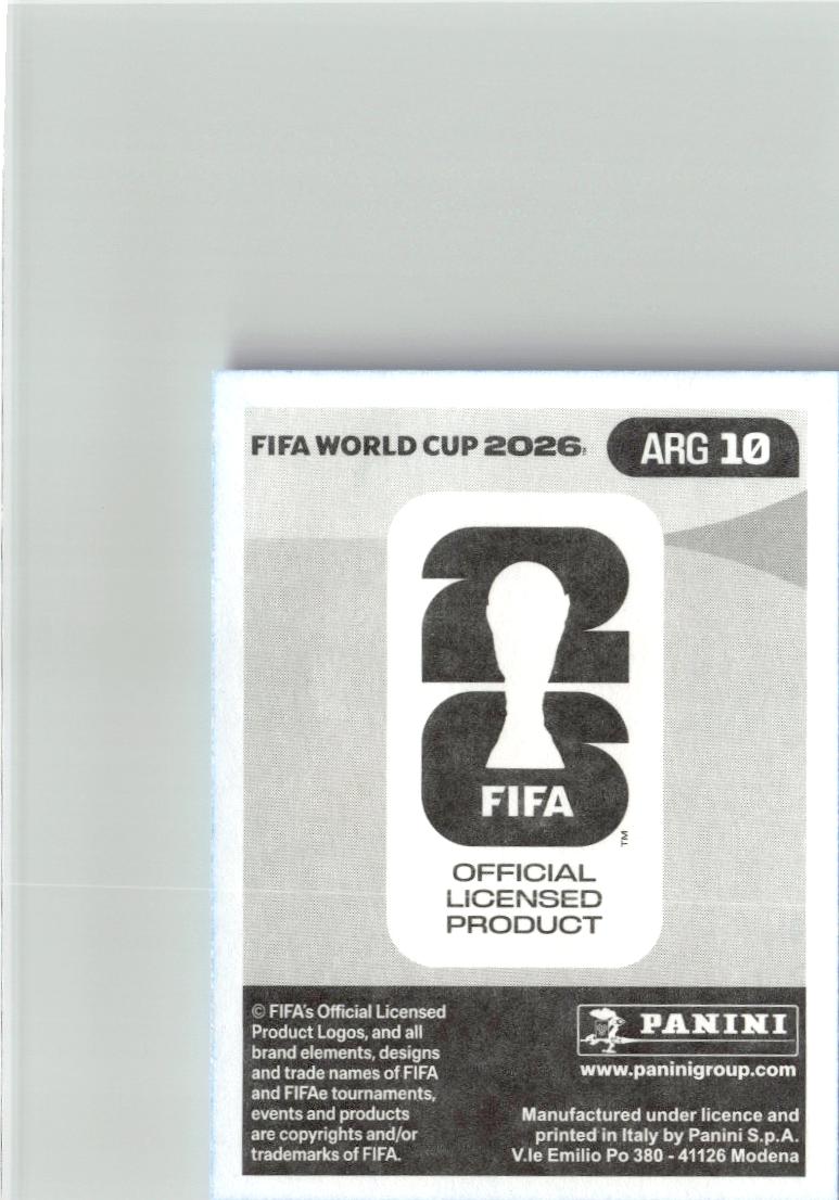 2026 Panini FIFA World Cup Stickers Rodrigo De Paul #ARG10 Argentina