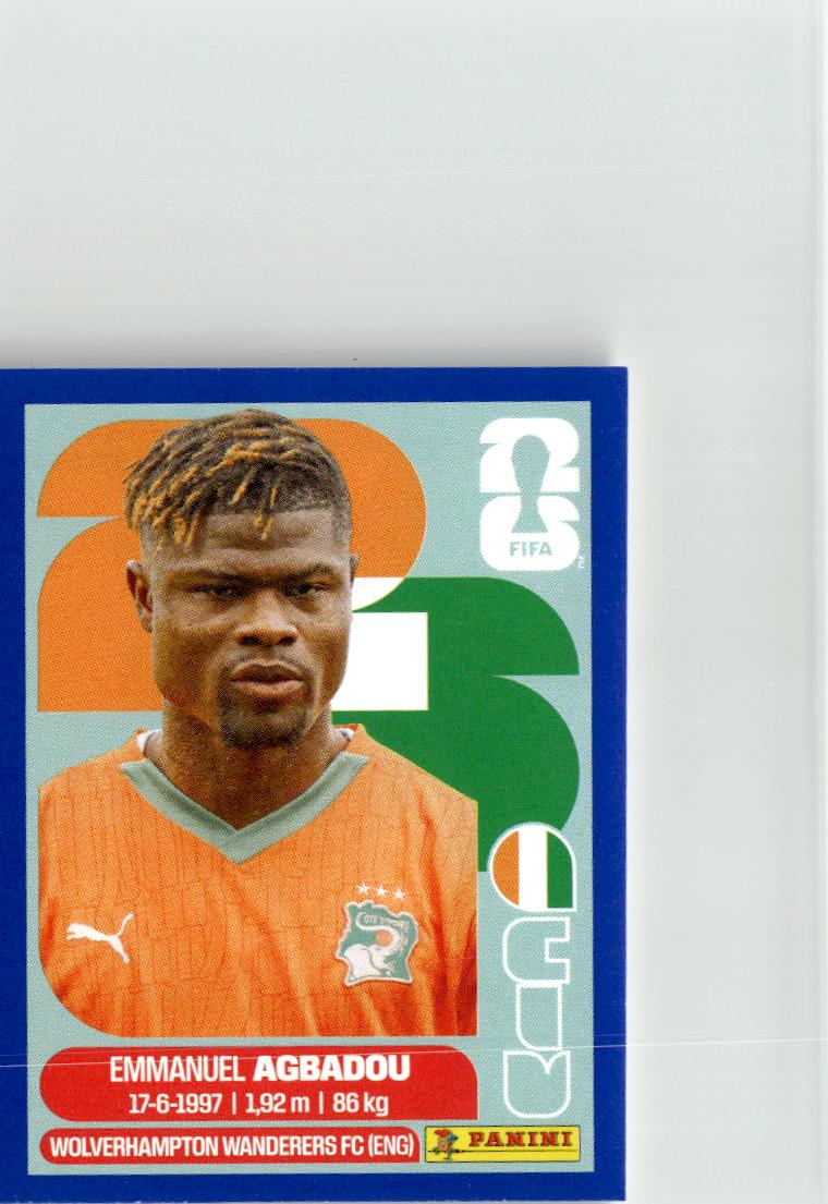 2026 Panini FIFA World Cup Stickers Emmanuel Agbadou #CIV8 BLUE Cote D'Ivoire