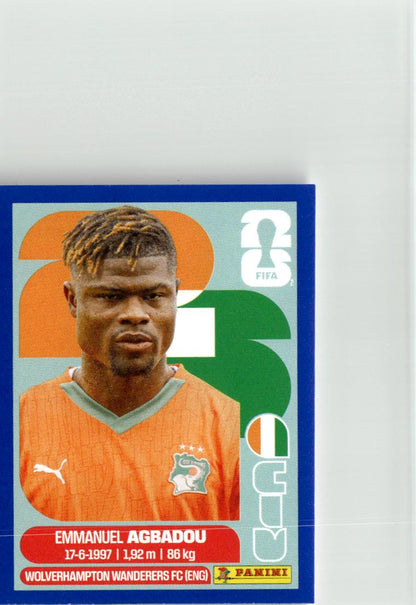 2026 Panini FIFA World Cup Stickers Emmanuel Agbadou #CIV8 BLUE Cote D'Ivoire